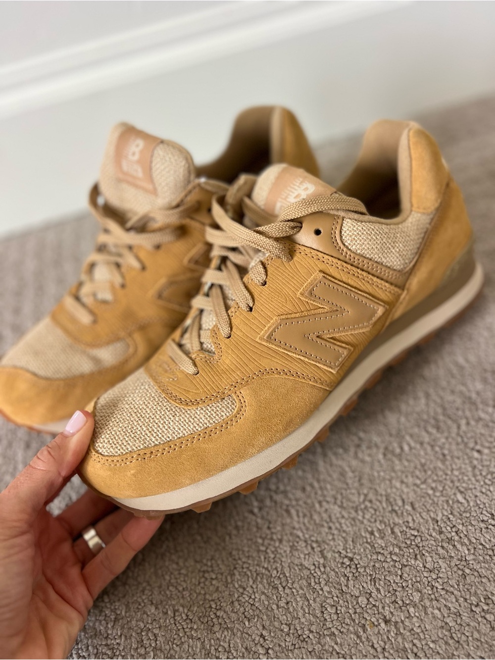New Balance 574 men’s size 10.5 Mono wheat Tan/brown sneakers Brand new